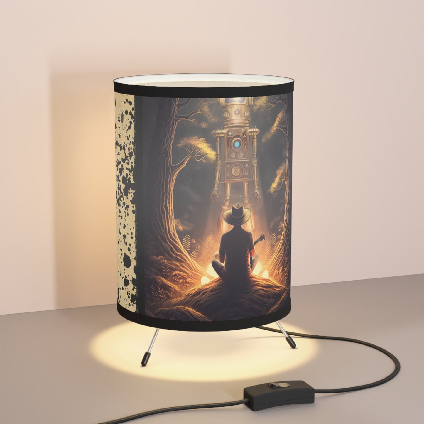 Tripod Lamp with High-Res Printed Shade, US\CA plug