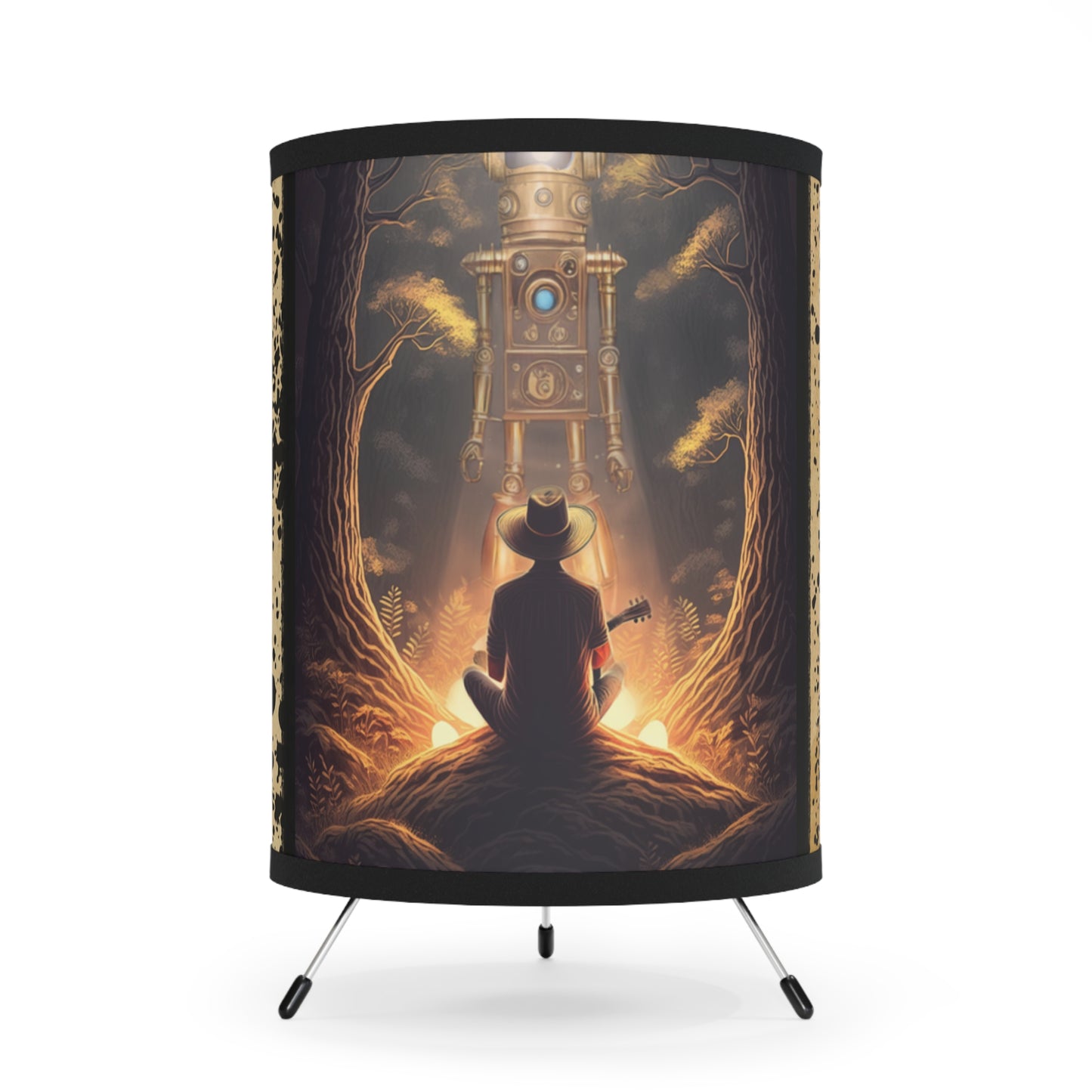 Tripod Lamp with High-Res Printed Shade, US\CA plug