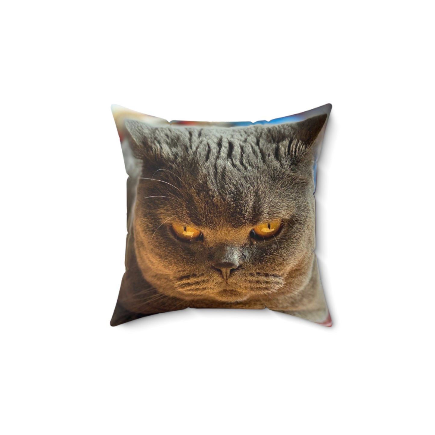 Copper Cat Faux Suede Square Pillow