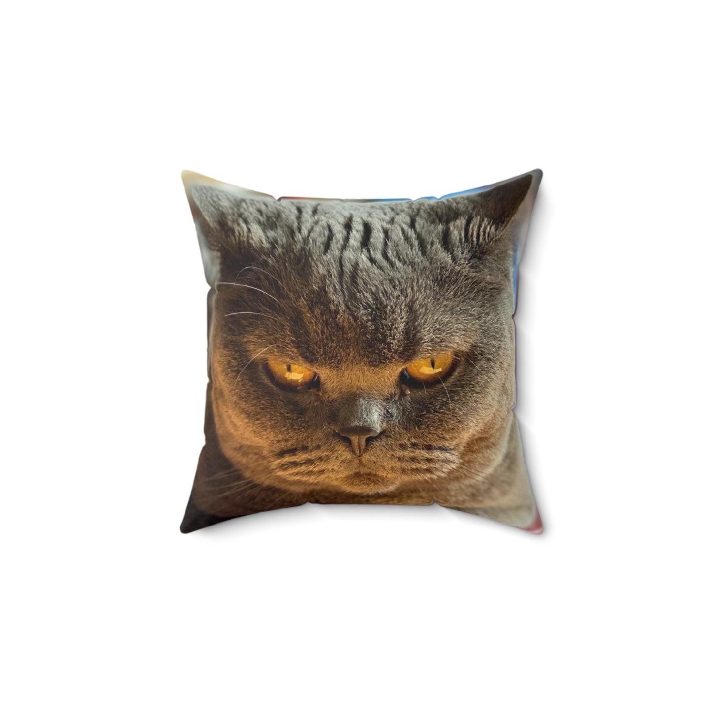 Copper Cat Faux Suede Square Pillow
